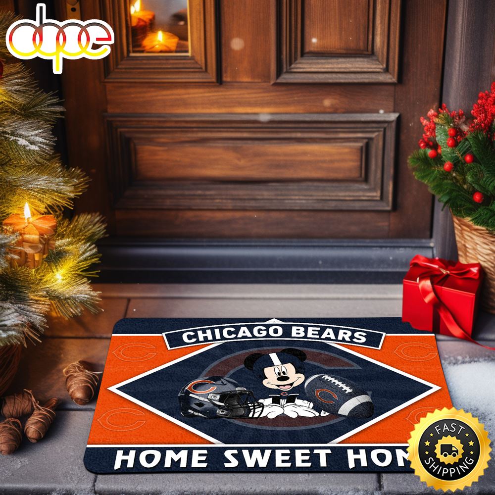 Chicago Bears Doormat Sport Team And Mickey Mouse NFL Doormat
