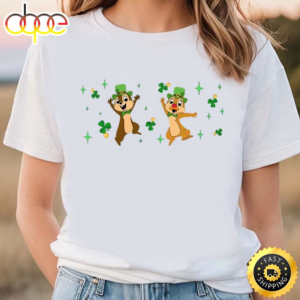 Chip And Dale Patricks Day Shirt Disney Shamrock Shirt Tshirt