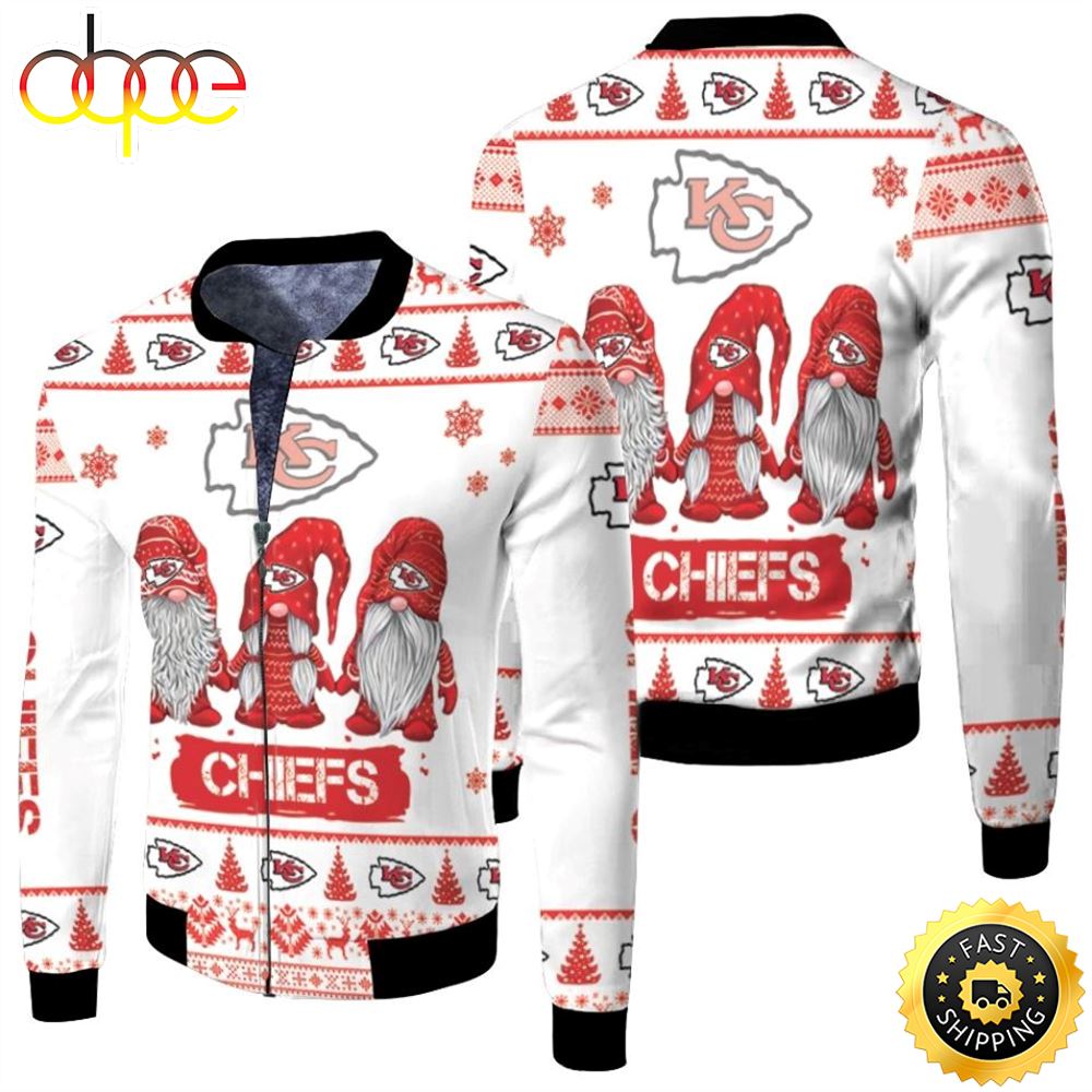 Christmas Gnomes Kansas City Chiefs Ugly Sweatshirt Christmas 3d Fleece Bomber Jacket Qjxpzo.jpg