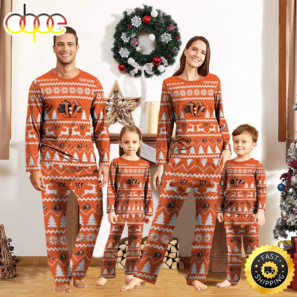 Cincinnati Bengals Christmas NFL Custom Family Pajamas