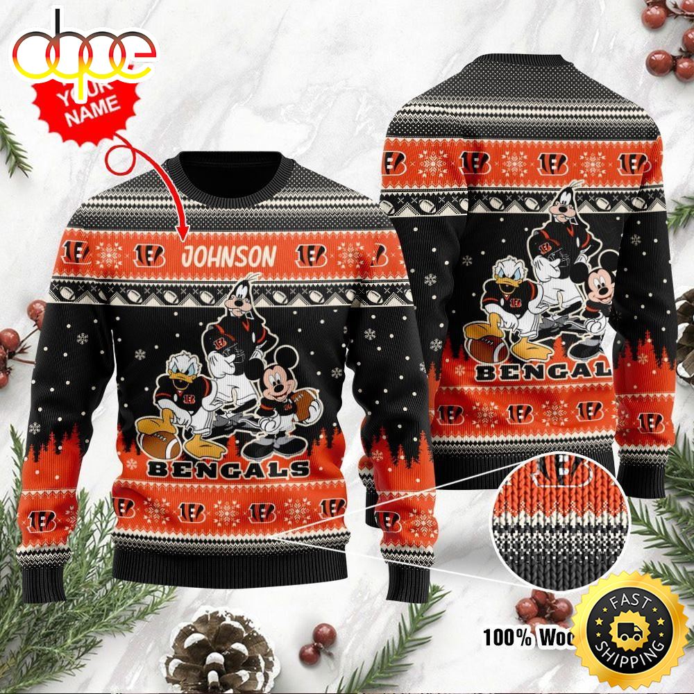 Cincinnati Bengals Disney Donald Duck Mickey Mouse Goofy Personalized Ugly Christmas Sweater Perfect Holiday Gift Uhtc5n.jpg