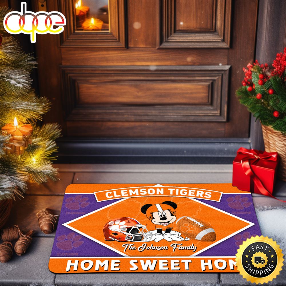 Clemson Tigers Doormat Custom Your Family Name Sport Team And MK Doormat FootBall Fan Gifts EHIVM 52722 ArtsyWoodsy.Com Syv6vg.jpg