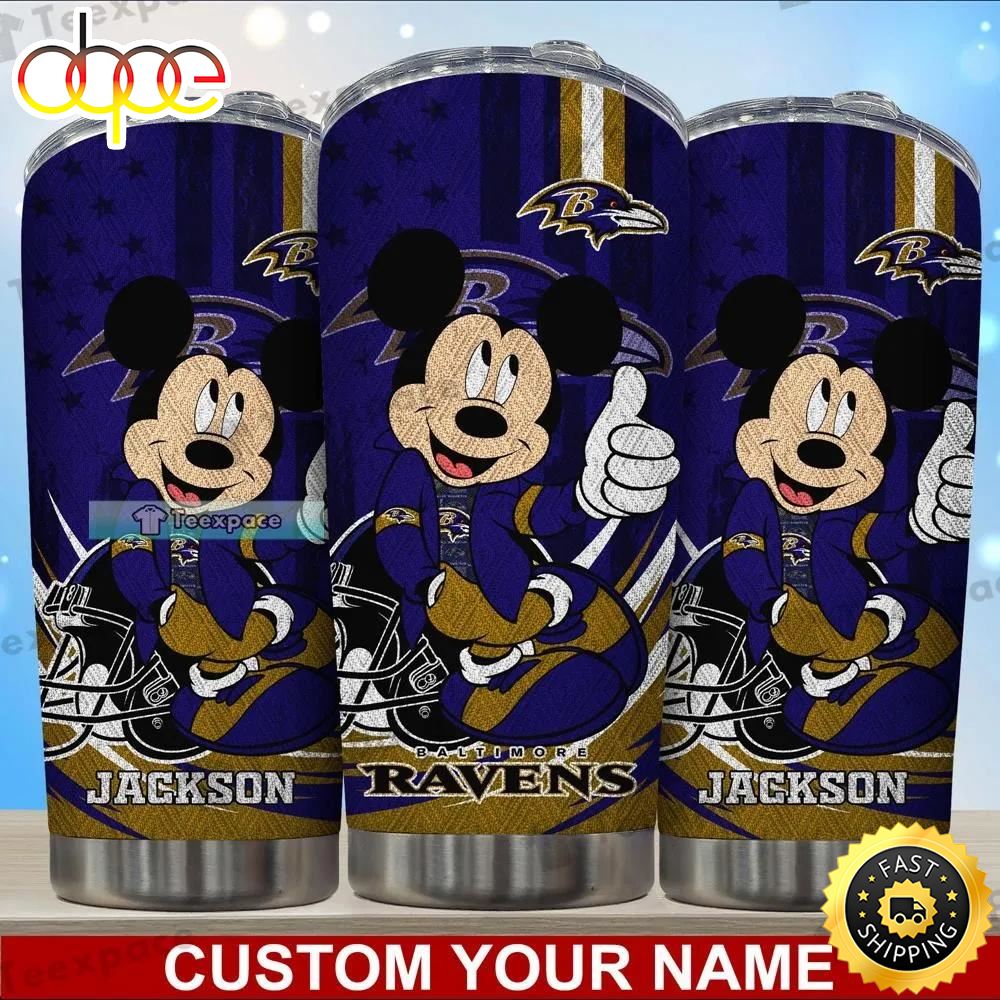 Custom Baltimore Ravens Mickey Like Finger Tumbler
