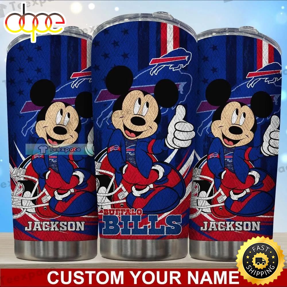 Custom Buffalo Bills Mickey Mouse Football Tumbler