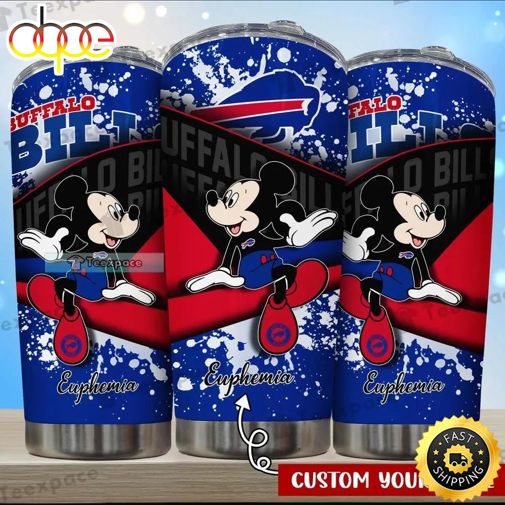 Custom Buffalo Bills Mickey Mouse Style Tumbler