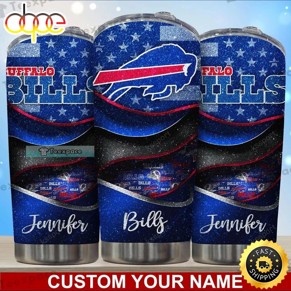 Custom Buffalo Bills Shining Football Tumbler