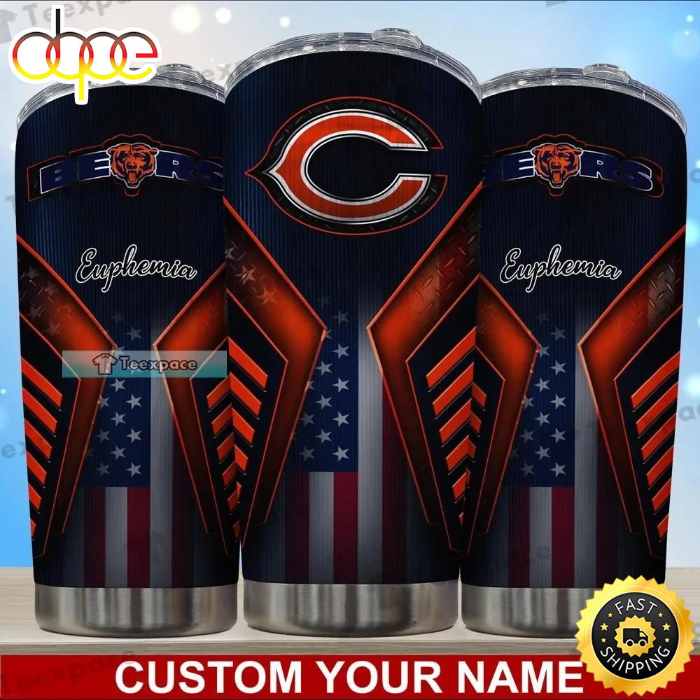Custom Chicago Bears Luxury Dark American Tumbler