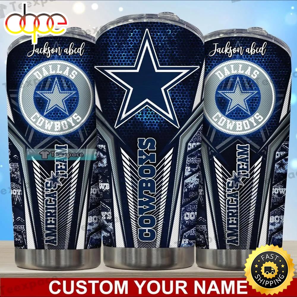 Custom Name Groot Dallas Cowboys Dark Blue and Dark Gray Tumbler Cup - Owl  Fashion Shop