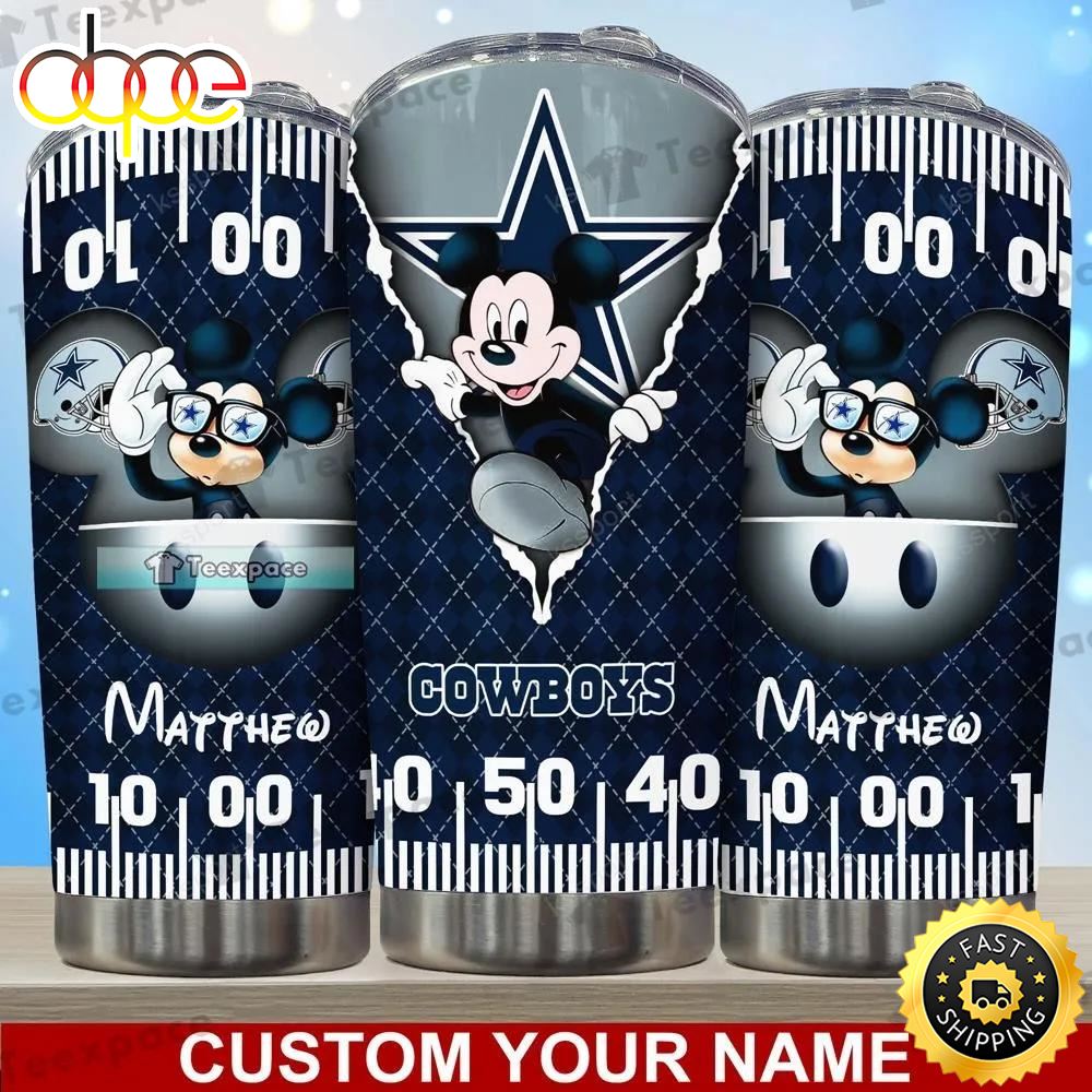 Custom Dallas Cowboys Mathematics Mickey Disney Tumbler