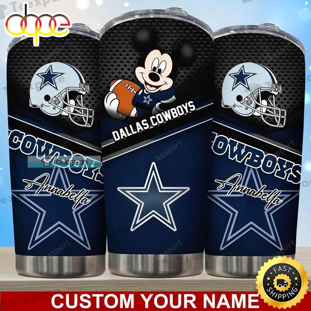 Custom Dallas Cowboys Mickey Whith Football Tumbler