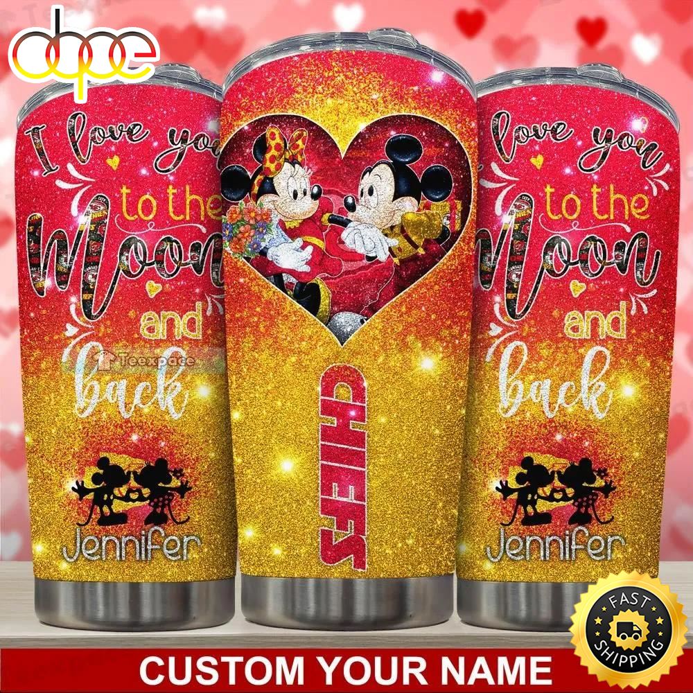 Custom Name Chiefs Love You To The Moon And Back Tumbler