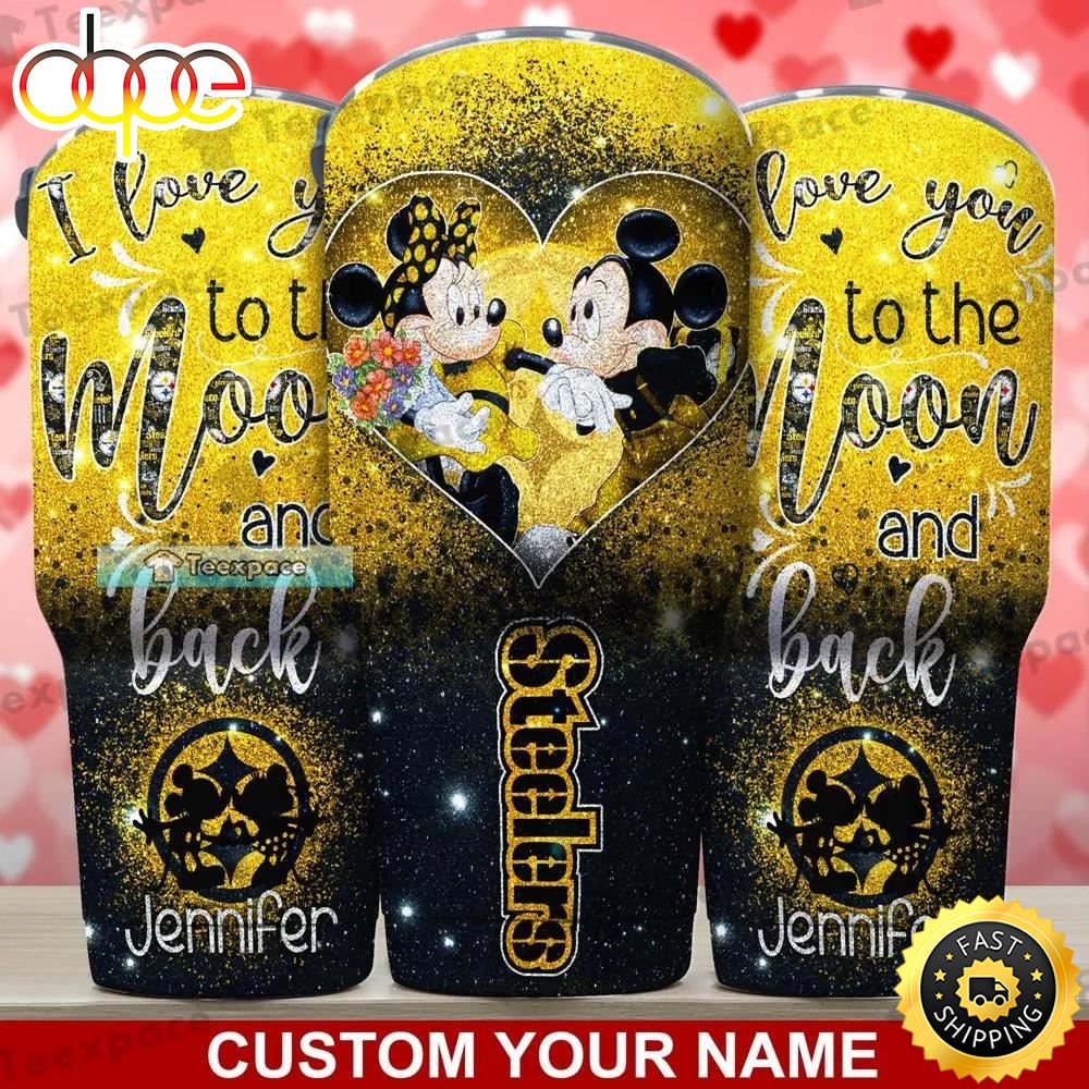 Custom Steelers Love You To The Moon And Back Tumbler