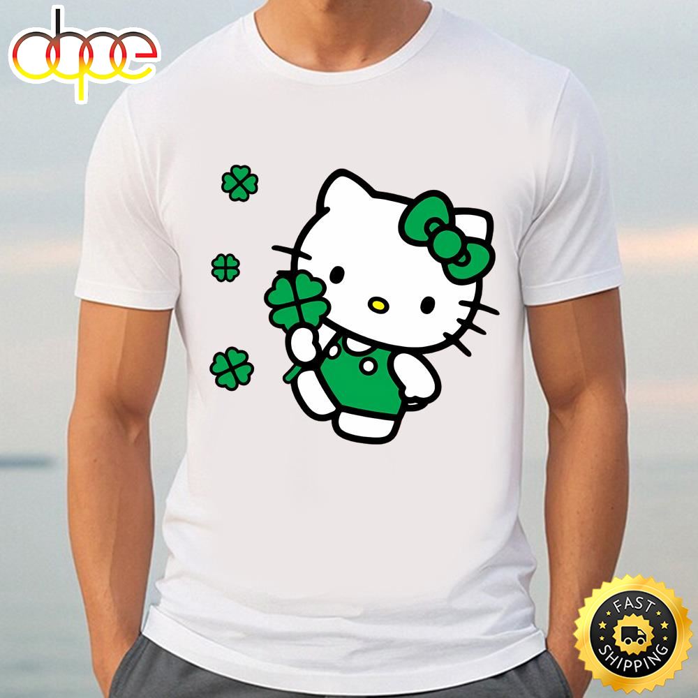 Cute Lucky Irish Hello Kitty St Patricks Day T Shirts Tee