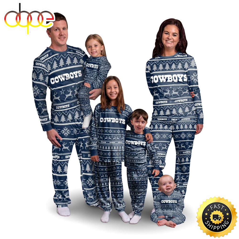 Dallas Cowboys NFL Patterns Essentials Christmas Holiday Family Matching Pajama Sets B38ynl.jpg