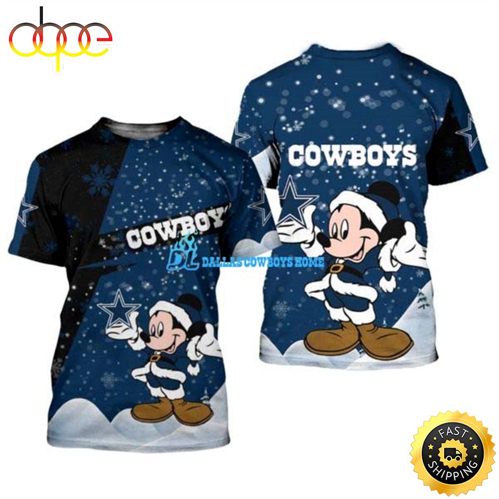 Dallas Cowboys Christmas T Shirt Custom Mickey Mouse Tshirt