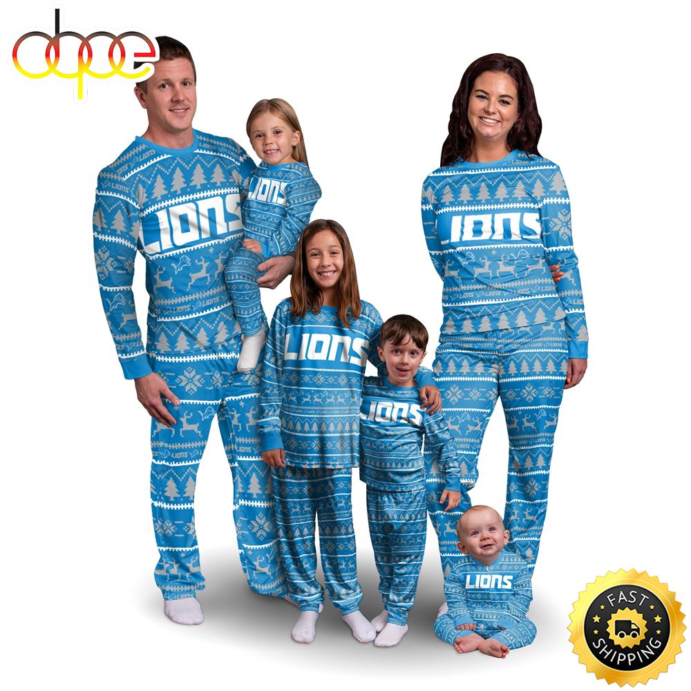 Detroit Lions NFL Patterns Essentials Christmas Holiday Family Matching Pajama Sets Nmrsx0.jpg