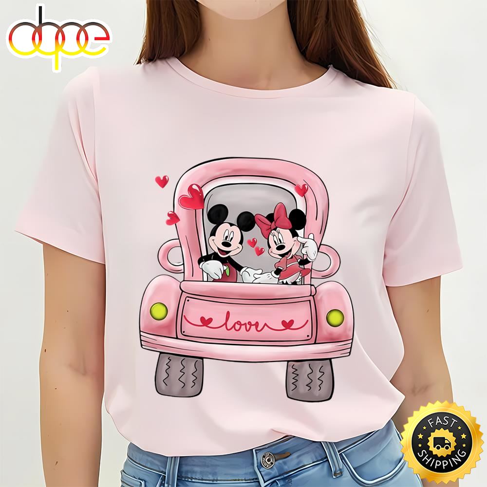Disney Happy Valentine’s Truck Mickey And Minnie Valentine Shirt