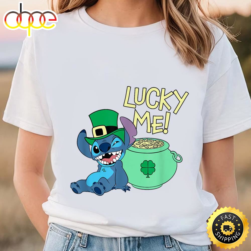 Disney Lilo And Stitch Lucky Me Stitch St Patrickâ€™s Day T Shirt Tee