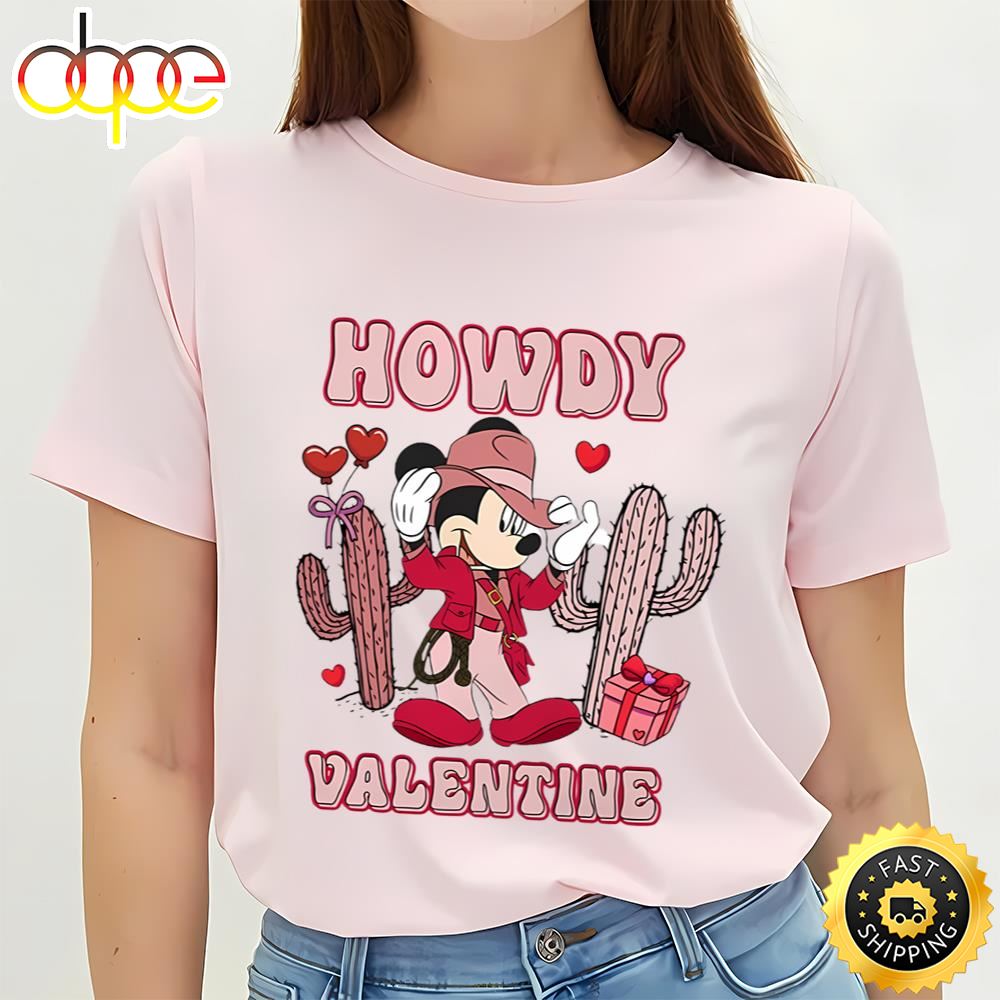 Disney Mickey Cowboy Howdy Valentine Shirt