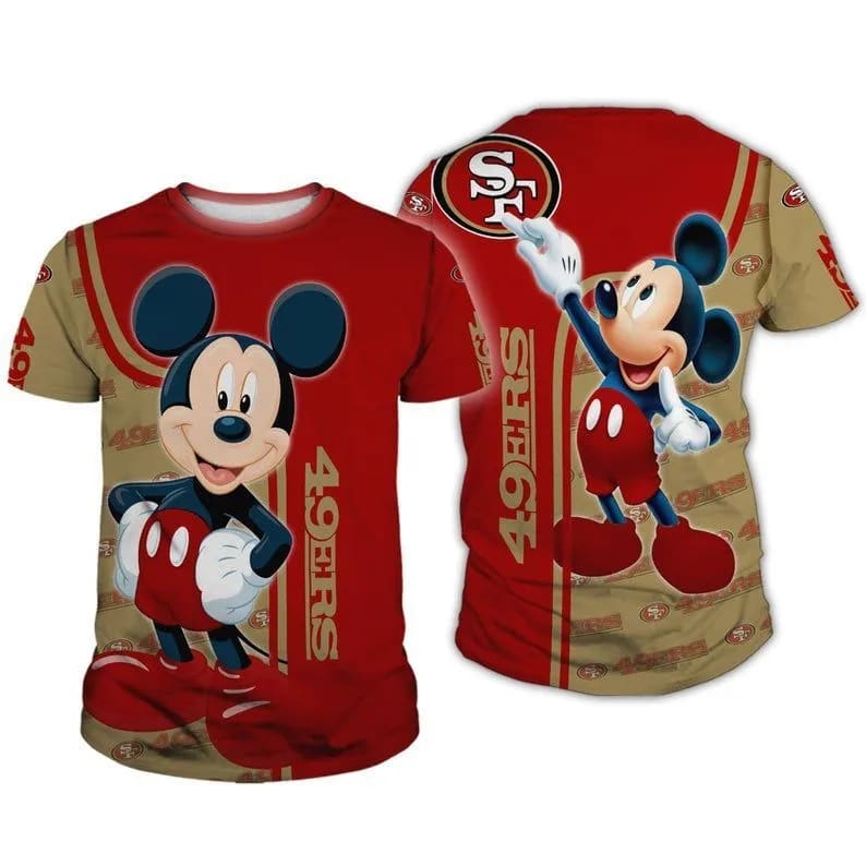 Disney Mickey Mouse San Francisco 49ers 25 NFL Gift For Fan 3D T Shirt Ftwu09.jpg