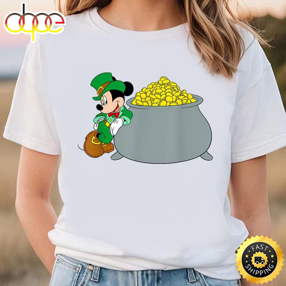 Disney Mickey Mouse St. Patrick’s Day Pot Of Gold T Shirt Tshirt