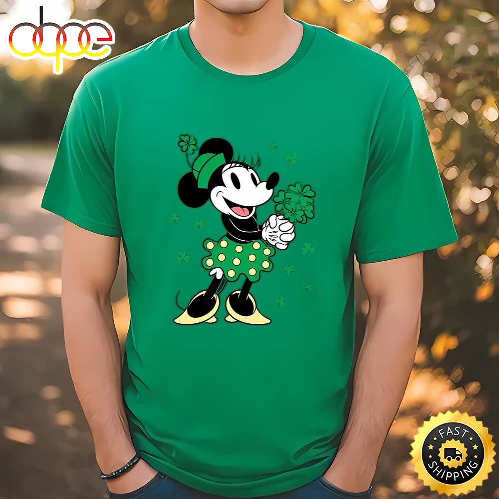 Disney Minnie Mouse Shamrock Bouquet St Patricks Day Retro Shirt T Shirt