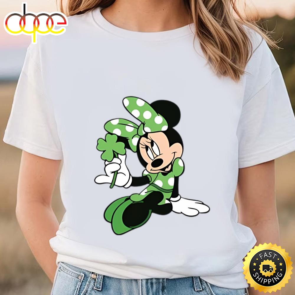 Disney Minnie Mouse Shamrock Dress St. Patrick’s Day Shirt Tee