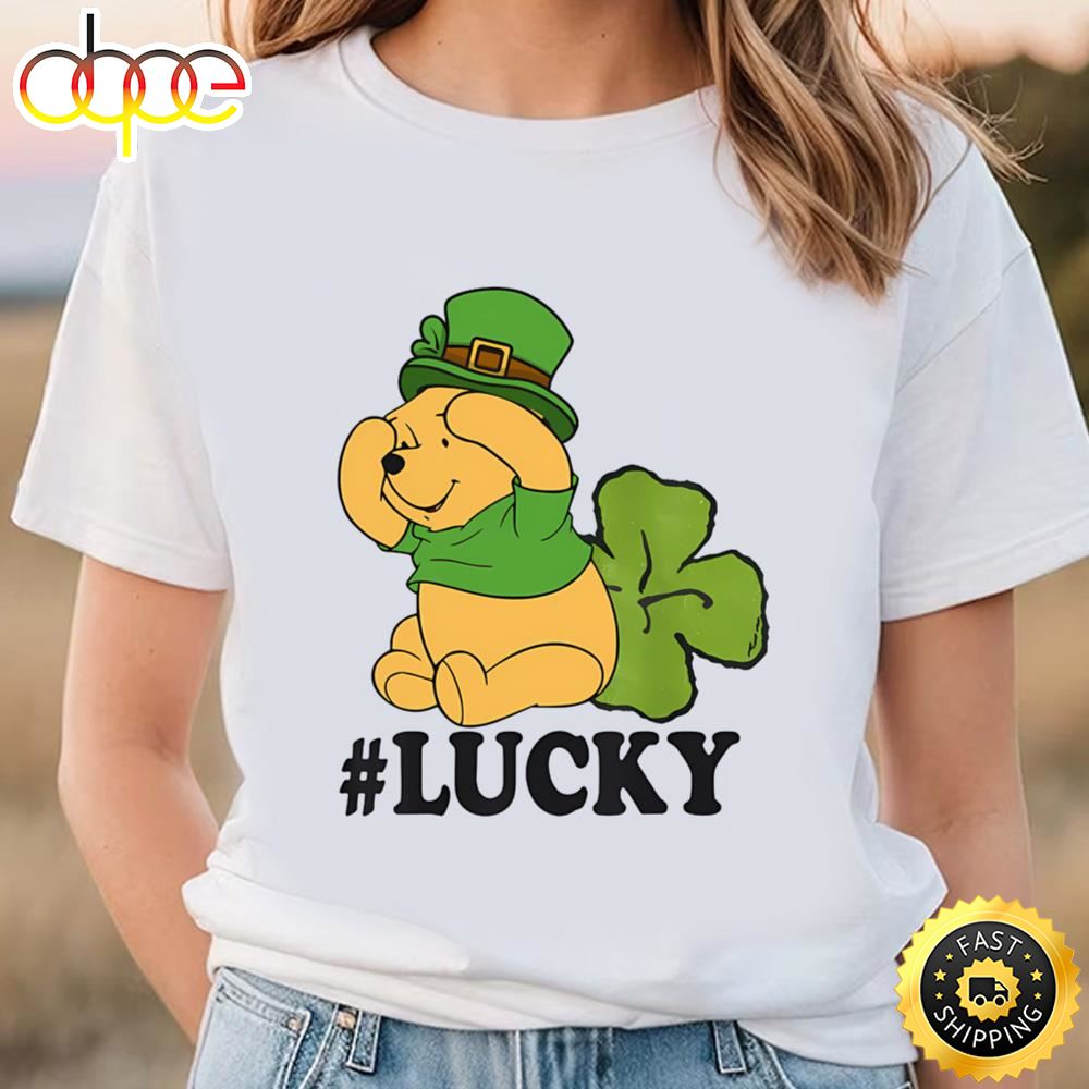 Disney Pooh Winnie The Lucky Shamrock St. Patrick’s Day Shirt Tee