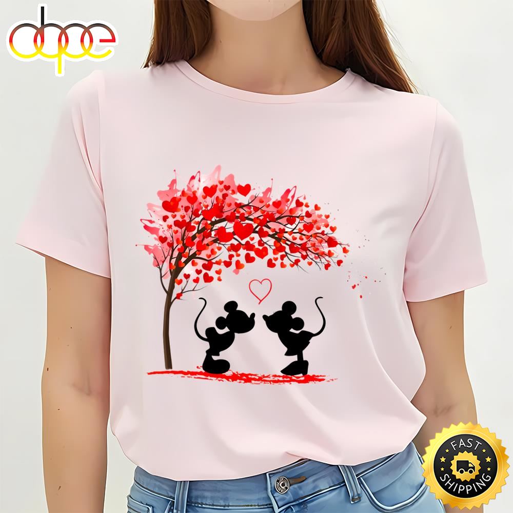 Disney Valentine’s Minnie Mickey Valentine Tree Shirt