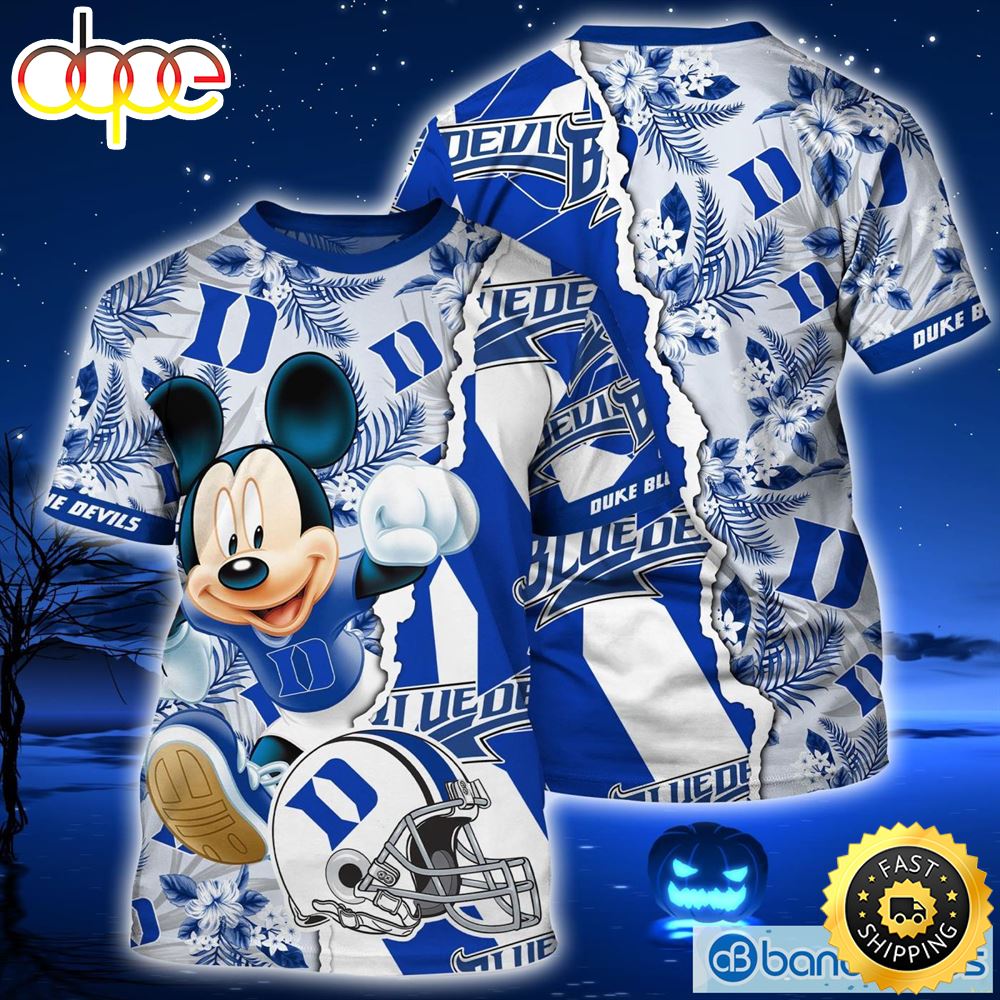 Duke Blue Devils And Mickey Lover 3D T Shirt For Fans Tshirt