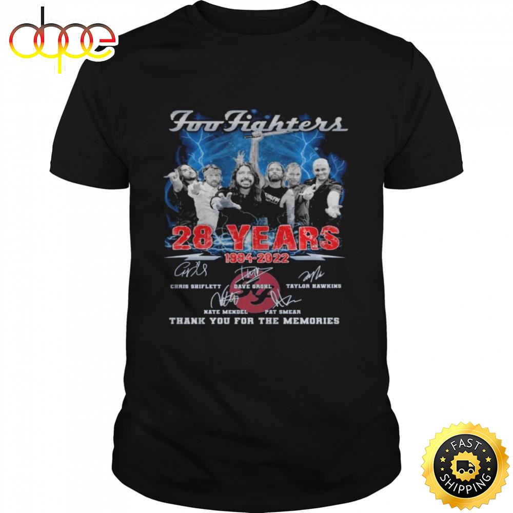 Foo Fighters 28 Years 1994 2022 Signature Thank You For The Memories Shirt