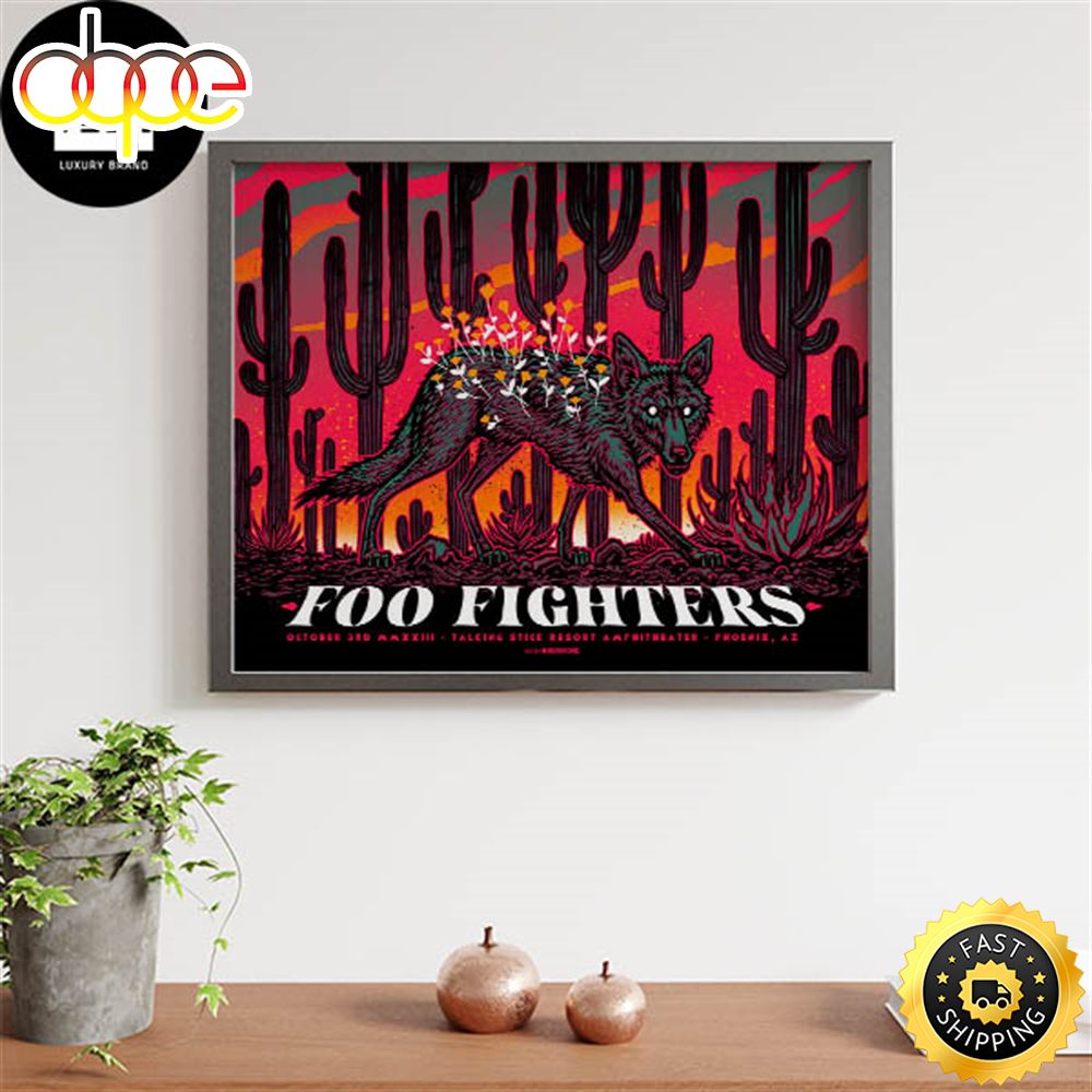 Foo Fighters October 3rd 2023 Talking Stick Resort Amphitheater Phoenix Az Fox And Flower Poster Canvas Fwy6pk.jpg