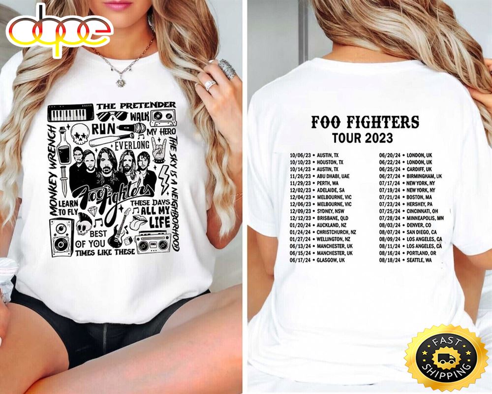 Foo Fighters Tour 2023 2024 T Shirt, Music Tour Shirt