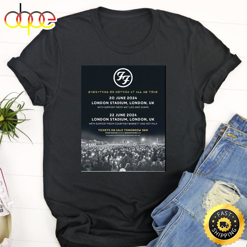 Foo Fighters Uk Tour Dates London 2024 Newspaper Advert Unisex T Shirt