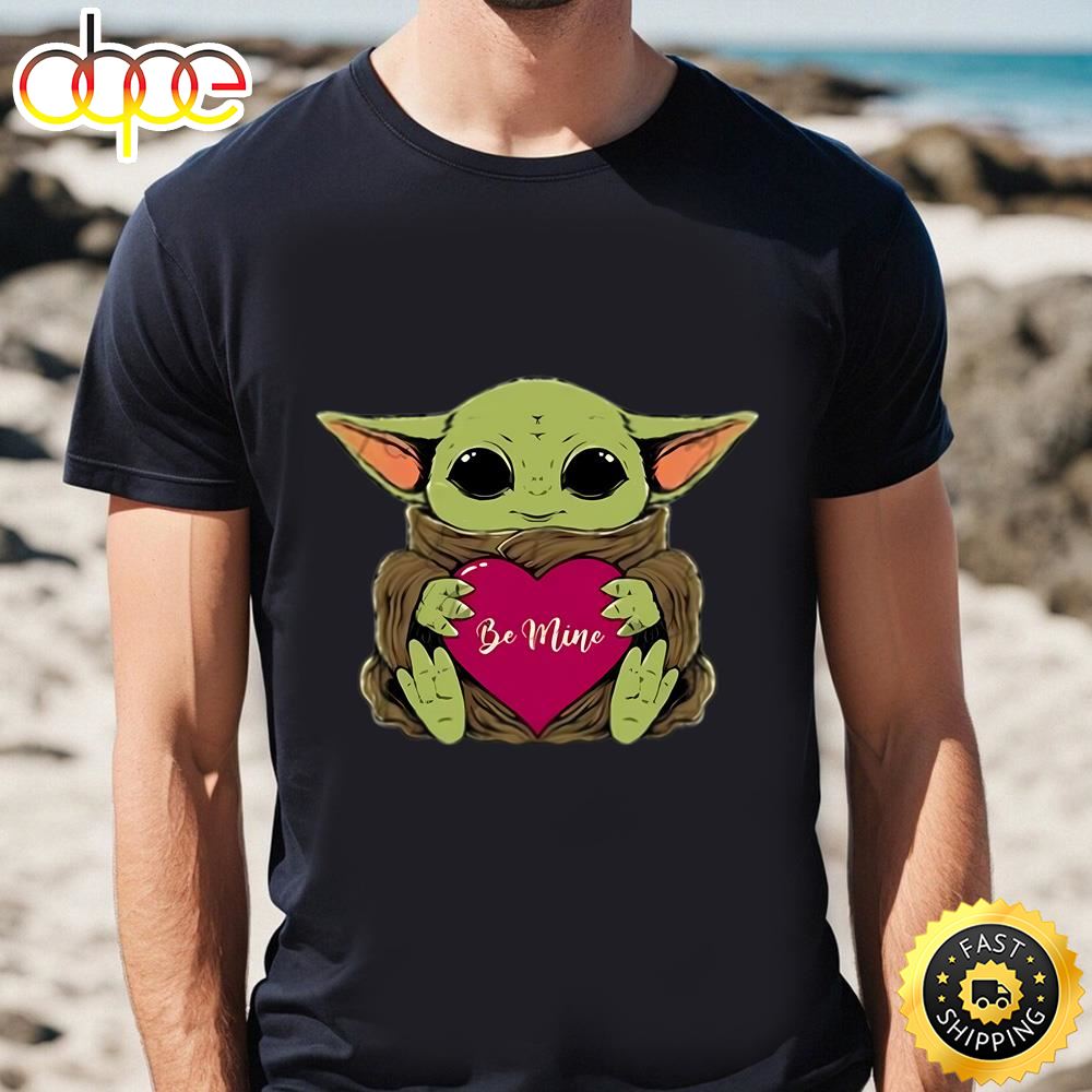 Funny Baby Yoda Hug Love Heart Be Mine Valentine’s Day T Shirt