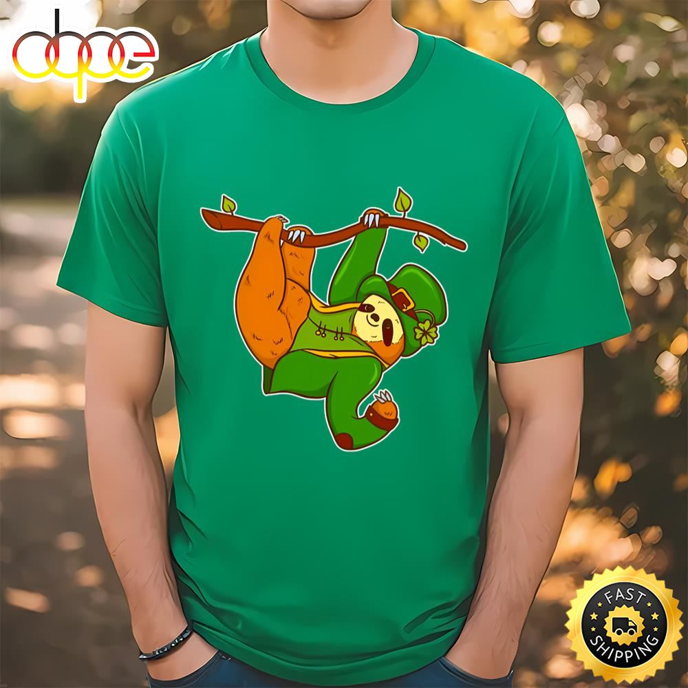 Funny St.Patrick’s Day Sloth Leprechaun T Shirt T Shirt