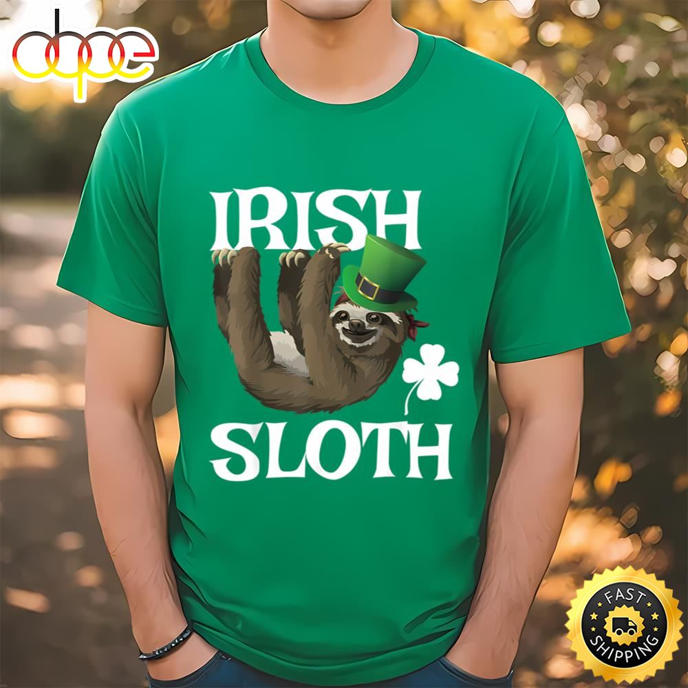 Funny St Patricks Day Sloth Shirt Irish Sloth T Shirt Kids Tee