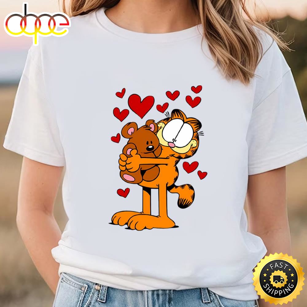 Garfield Hugging Pooky Valentines Day T Shirt
