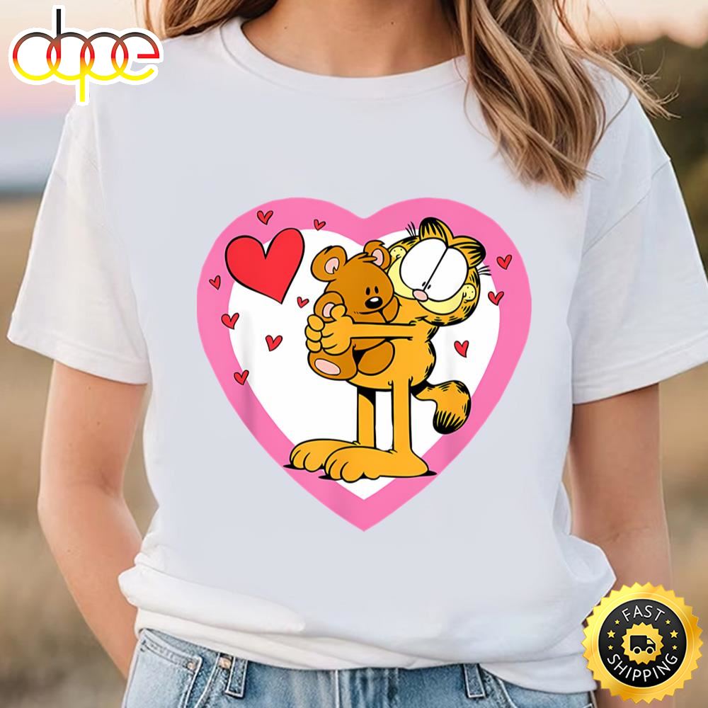 Garfield Hugging Pooky Valentines T Shirt