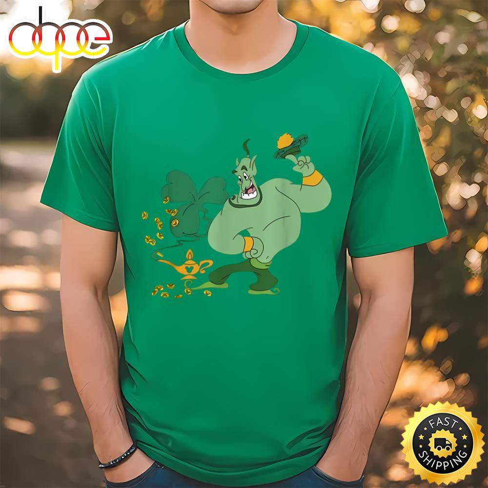 Genie Aladdin With Shamrock Shirt, Disney St Patrick’s Day T Shirt Tee