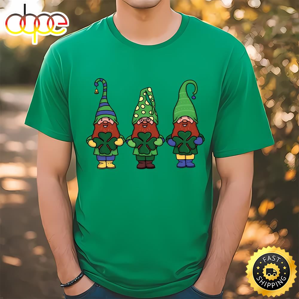 Gnomes With Shamrocks Patricks Day T Shirt T Shirt