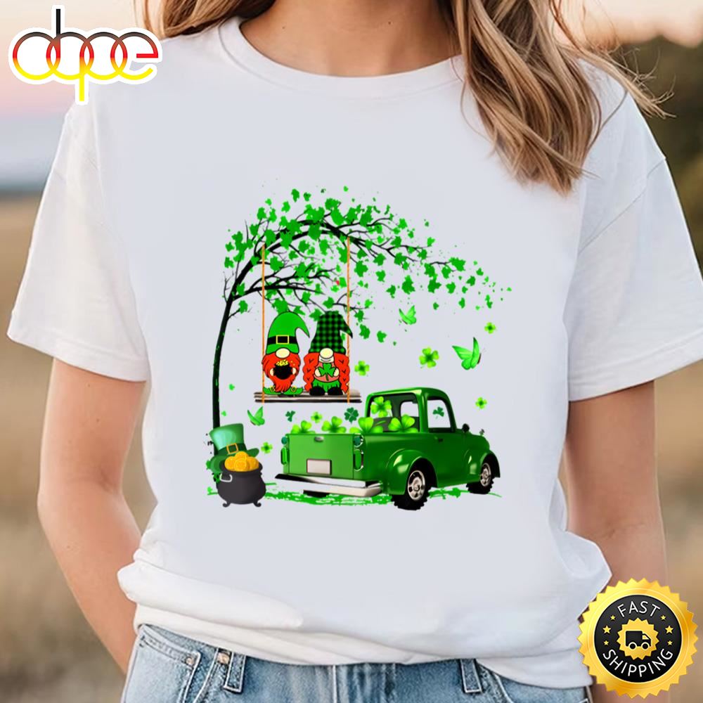 Green Gnomes Truck Shamrock Happy Saint Patrick’s Day Shirt T Shirt Tshirt