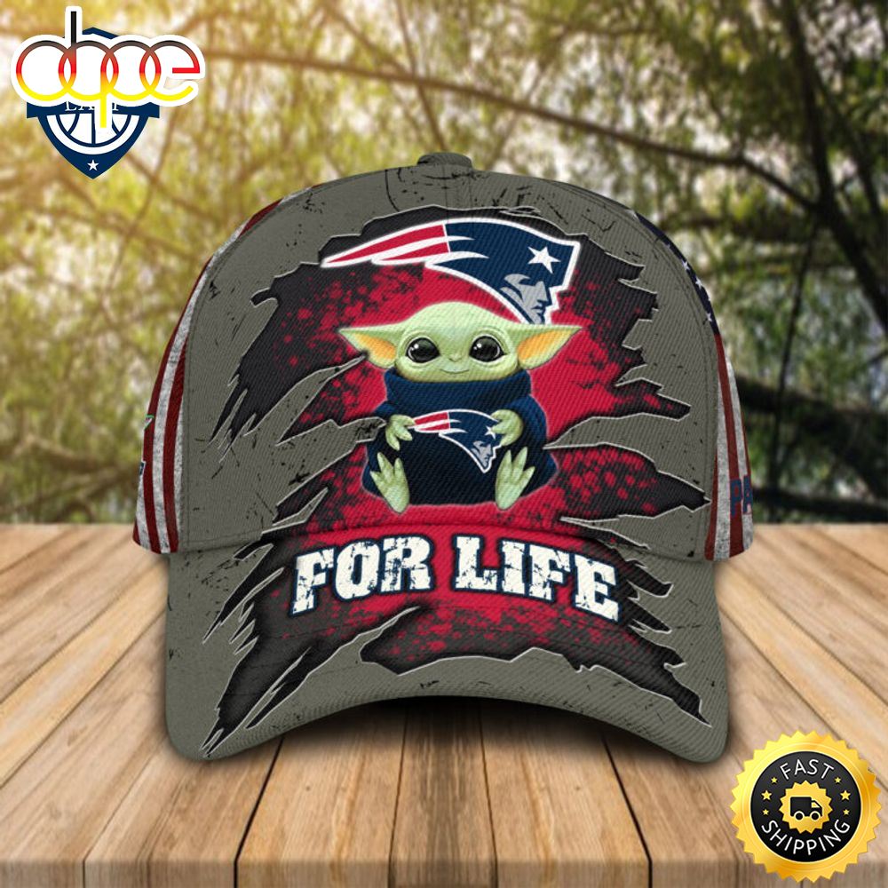 HOT Baby Yoda Hug New England Patriots Logo For Life Cap
