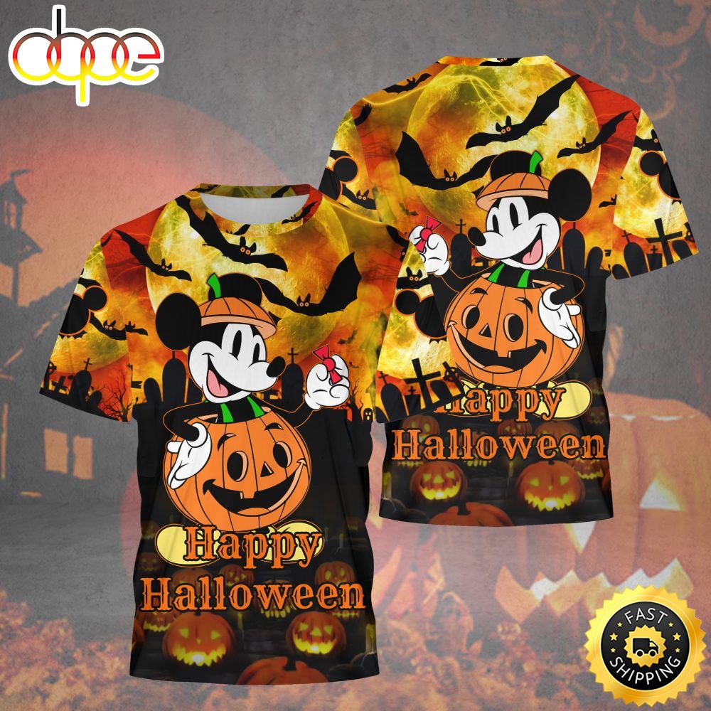 Halloween With Mickey Mouse 3D Apparels T Shirt