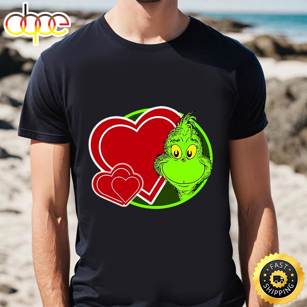 Happy Grinch With Hearts Valentine Shirt