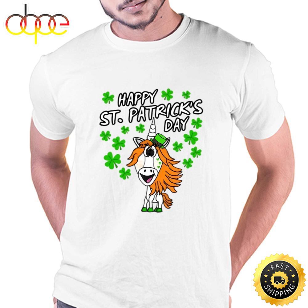 Happy St. Patrick’s Day Unicorn Irish Shamrocks T Shirt Tshirt