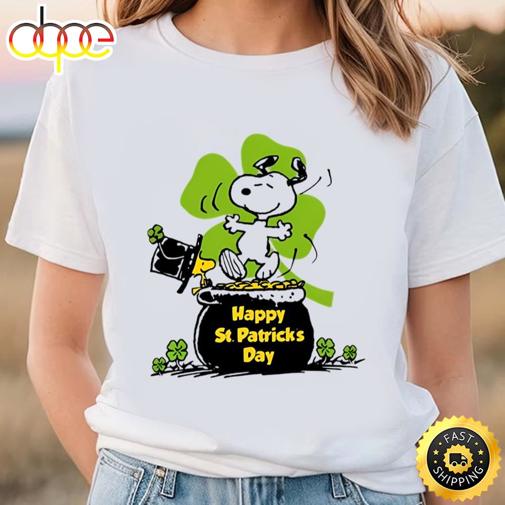 Happy St Patrick’s Day Snoopy And Woodstock Shirt Tee