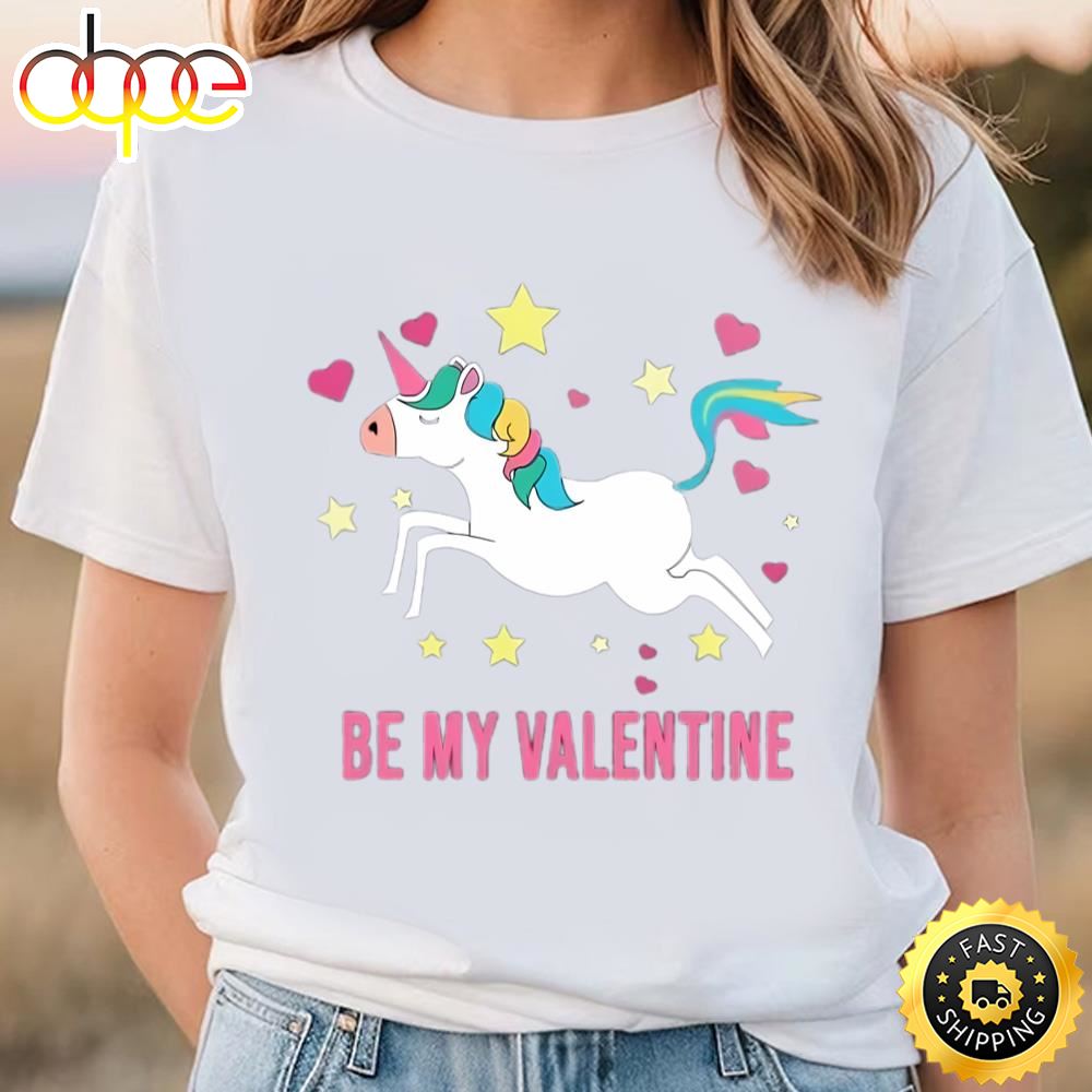 Happy Valentine Day Unicorn Be My Valentine T Shirt