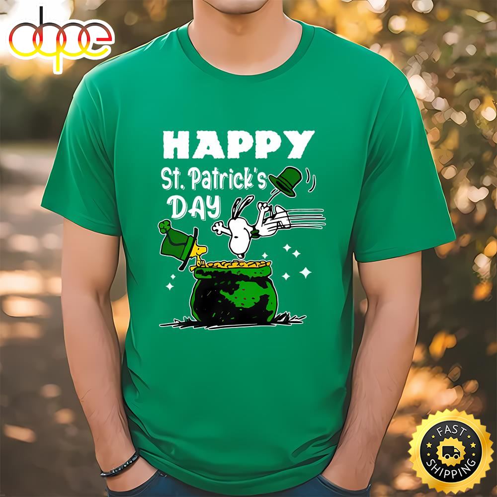 Happy Woodstock And Snoopy St Patricks Day Shirts Tshirt