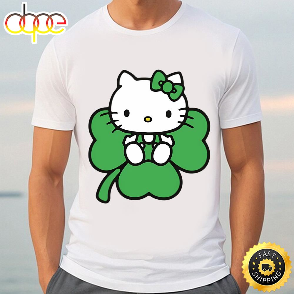 Hello Kitty Saint St Patrick, Lucky Hello Cat Shirt Tshirt
